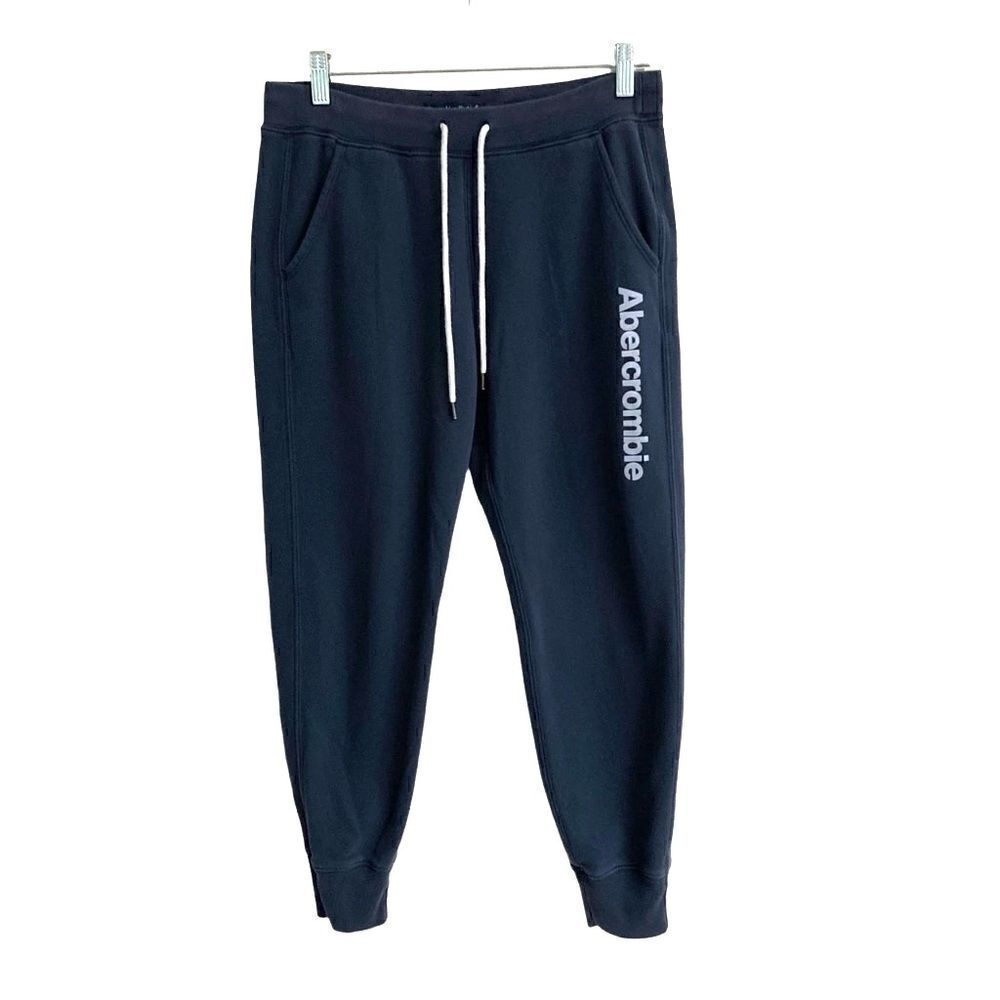 ‎Abercrombie & Fitch navy spellout drawstring joggers S